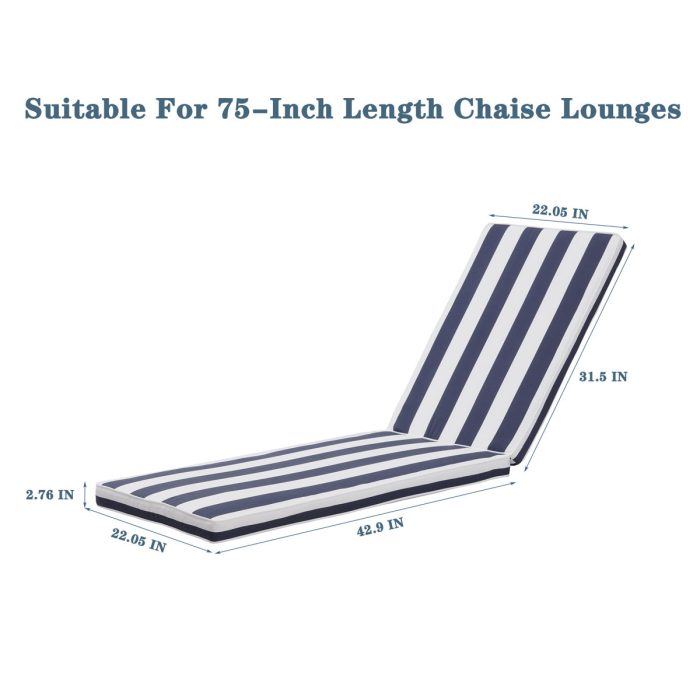 Outdoor Lounge Chair Cushion Replacement Patio Funiture Seat Cushion Chaise Lounge Cushion - Image 11