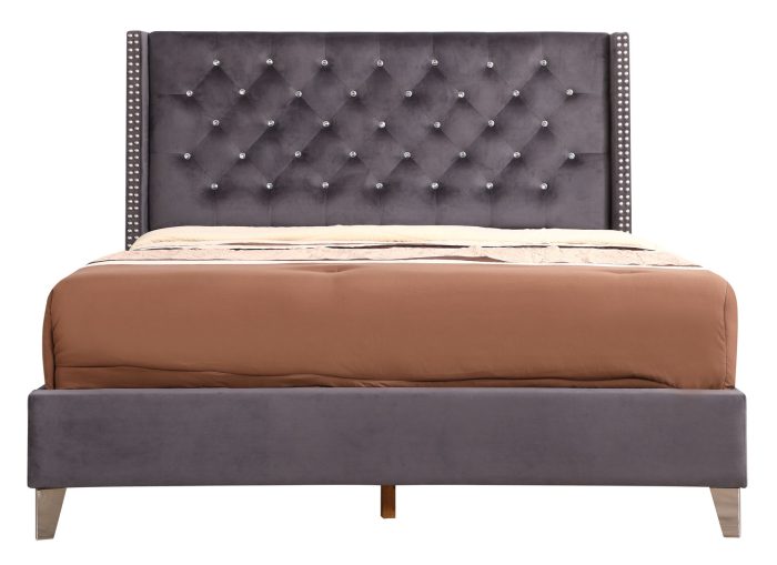 Upholstered Nailhead Trim Chic Bed - Image 17