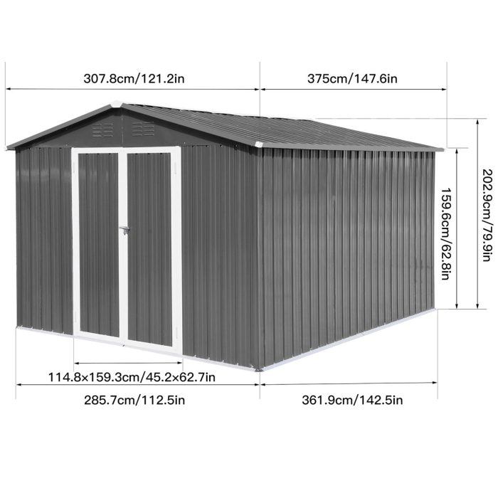 G10Ftx12Ft arden Sheds Outdoor Storage Sheds - Gray - Image 3