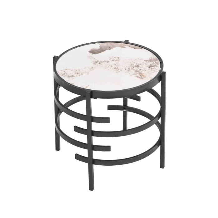 Elegant Round Table With Sintered Stone Top & Sturdy Metal Frame - Image 9