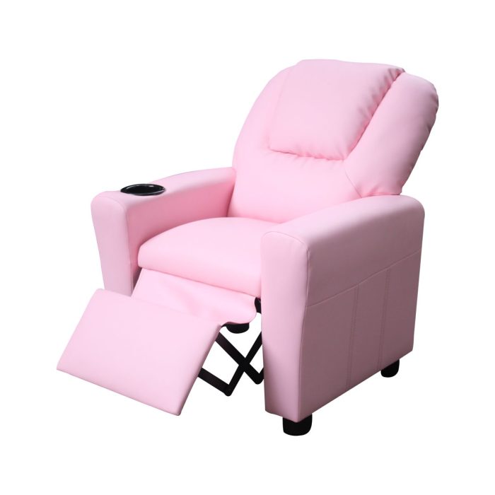 Marisa - PU Leather Kids Recliner Chair With Cupholder - Image 5