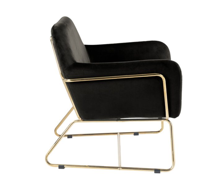 Keira - Velvet Accent Chair With Metal Base - Image 9