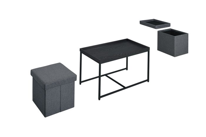 Monty - Wood Grain 3 Piece Coffee Table Set With Raised Edges (Set of 3) - Image 6