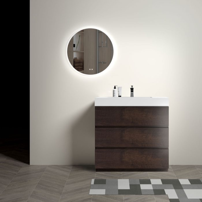 Alice - Bathroom Vanity With Large Storage Freestanding Bathroom Vanity, Sink For Modern Bathroom, One-Piece Sink Basin Without Drain And Faucet - Image 2