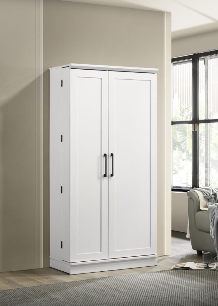Lincoln - Storage Cabinet With Swing Out Storage Door - White - Image 3