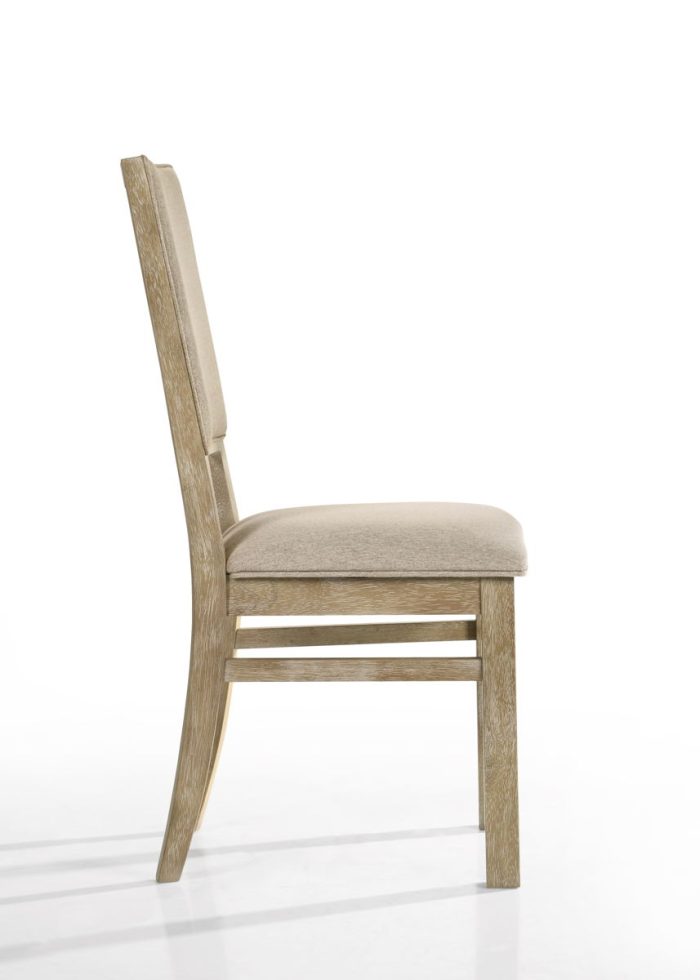 Brutus - Wide Contemporary Fabric Dining Chair (Set of 2) - Reclaimed Wheat - Image 2