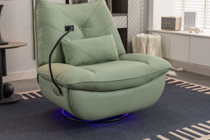 270 Swivel Glider Recliner Chair, Power Recliner Rocking Chair, USB Port Charge For Nursery Chair With Atmosphere Lamp For Living Room Bedroom Apartment - Image 12