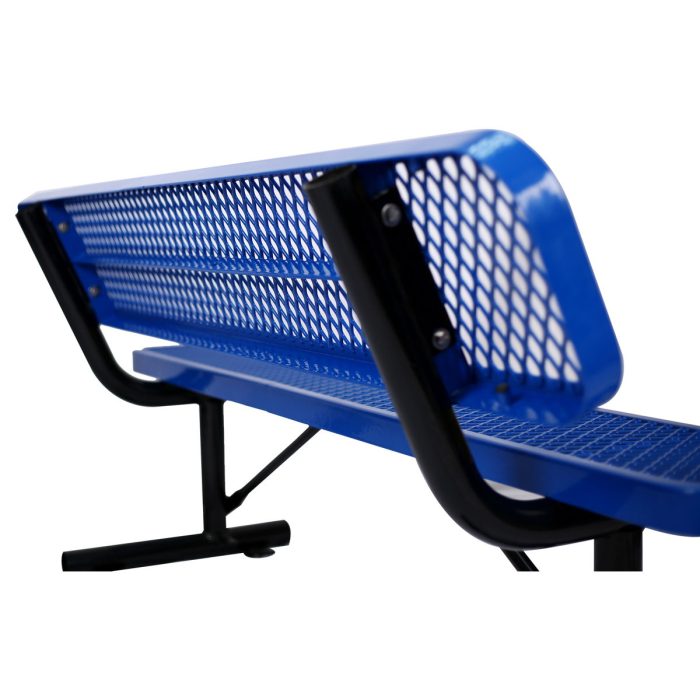 6' Outdoor Steel Bench With Backrest - Image 6