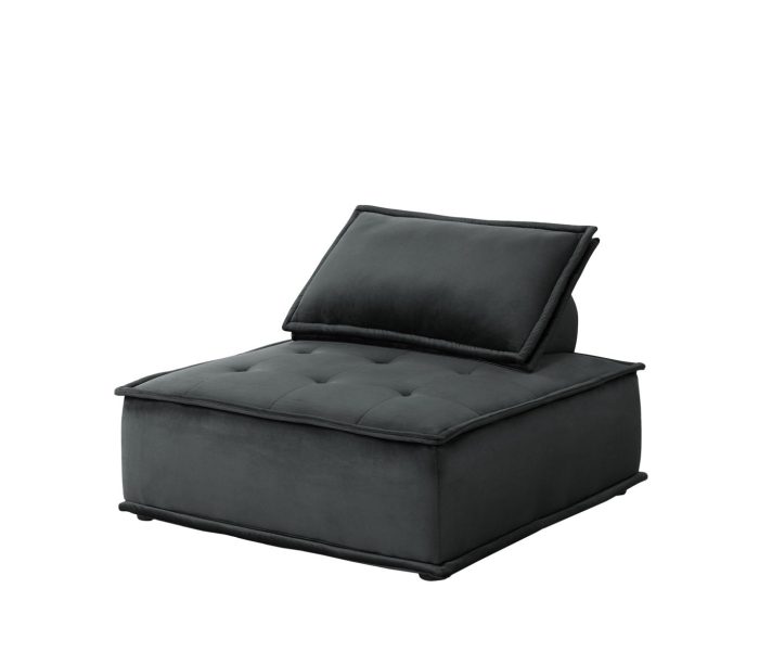 Anna - Velvet Armless Lounge Chair - Image 8