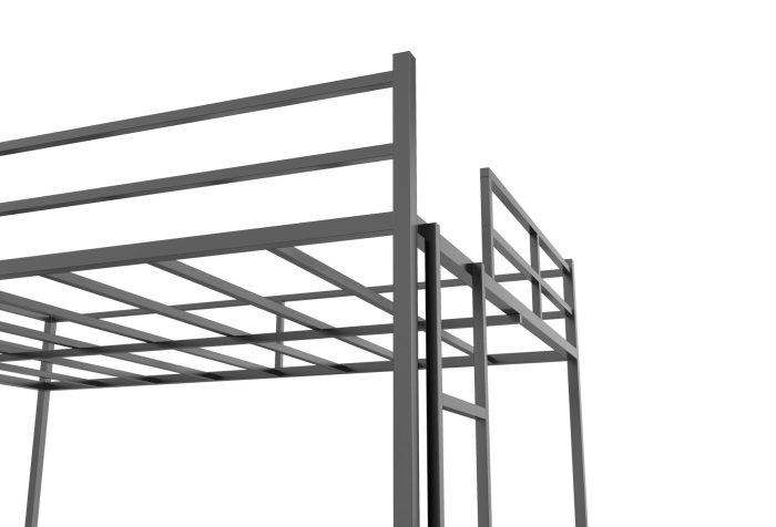 Twin Size House Loft Bed With Slide And Ladder - Black - Image 3