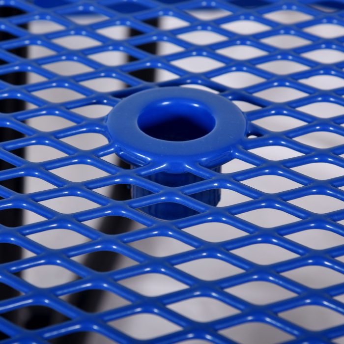 Round Outdoor Steel Picnic Table With Umbrella Pole - Image 6