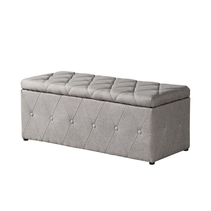 3 Piece Rectangular Storage Ottoman Short Velvet With 2 Set Ottomans - Image 2