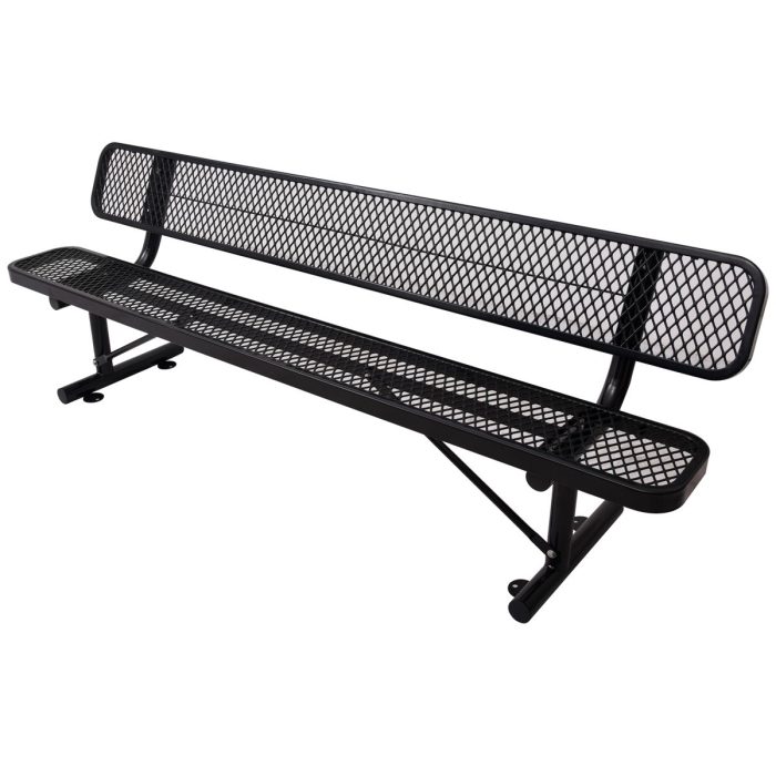 6' Outdoor Steel Bench With Backrest - Image 15