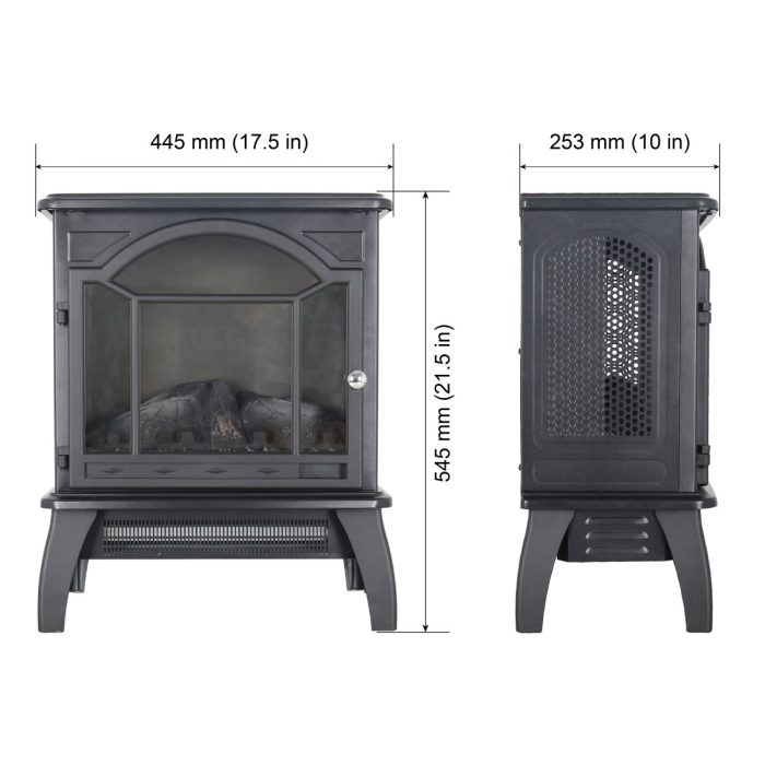 3D Flame Electric Infrared Quartz Fireplace Stove With Remote Control - Image 6