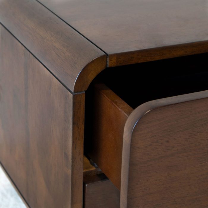 Alexa - Mid-Century Modern Style Night Stand - Brown - Image 3