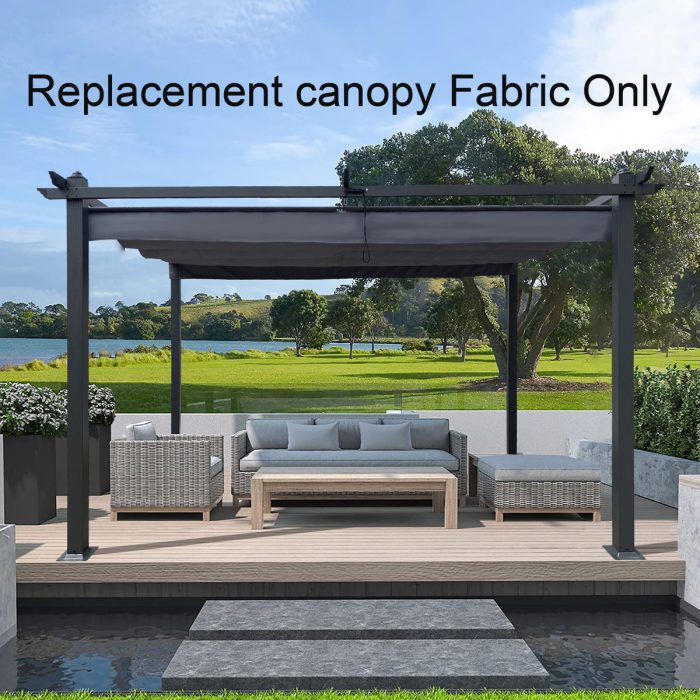 Replacement Canopy Top Cover Fabric For Outdoor Patio Retractable Pergola Sun-Shelter Canopy - Image 8