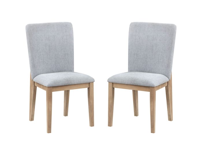 Caspian - Linen And Oak Finish Dining Chair (Set of 2) - Gray