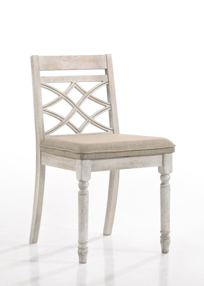 Havanna - Wide Contemporary Fabric Chair With Cushion (Set of 2) - Off White - Image 4