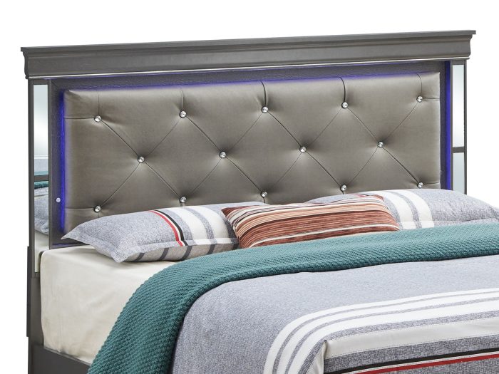 Bed With LED Light Accents Headboard - Image 4
