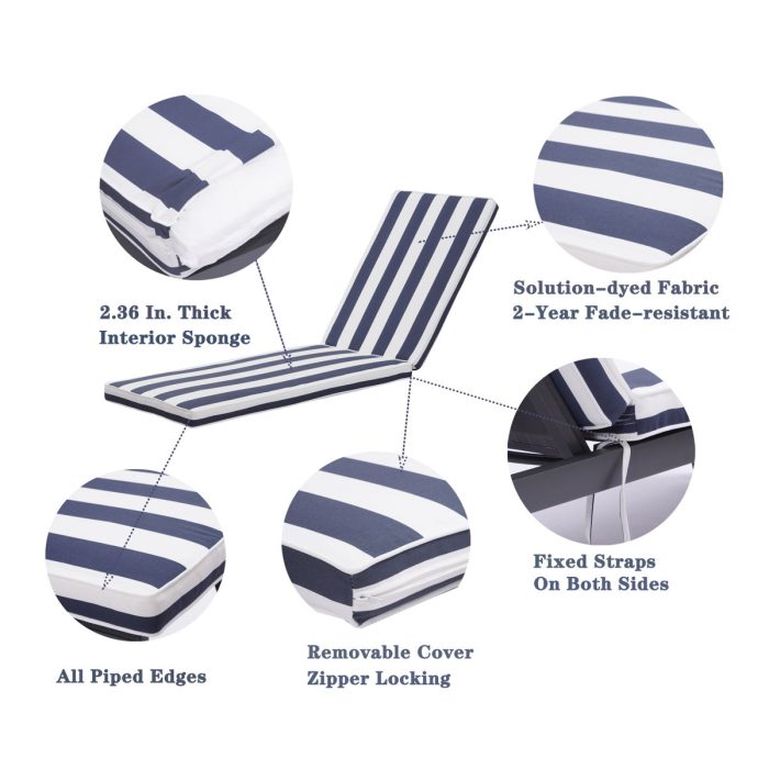 Outdoor Lounge Chair Cushion Replacement Patio Funiture Seat Cushion Chaise Lounge Cushion - Image 6