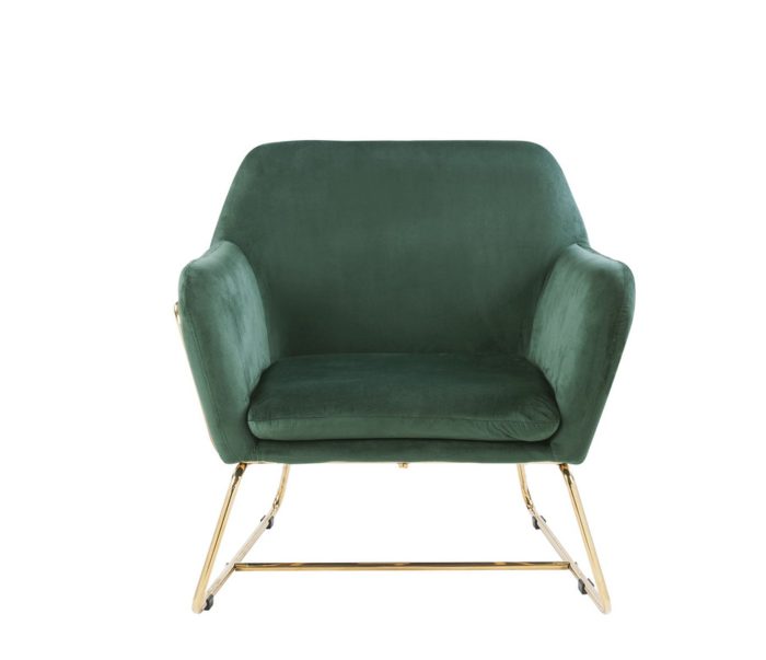 Keira - Velvet Accent Chair With Metal Base - Image 5