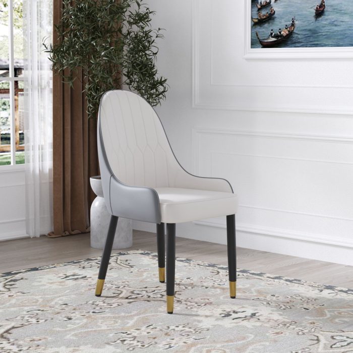 Modern PU Sponge-Filled Dining Chair, Solid Wood Metal Legs, Suitable For Restaurants, Living Rooms And Rooms (Set of 2) - Image 8