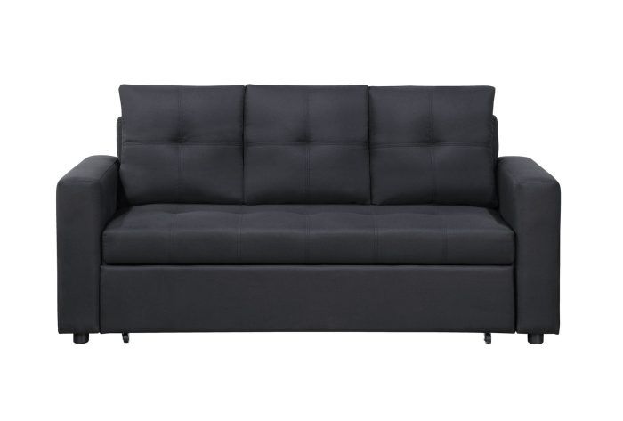 Aiden - Linen Fabric Sleeper Sofa With Tufting - Image 3