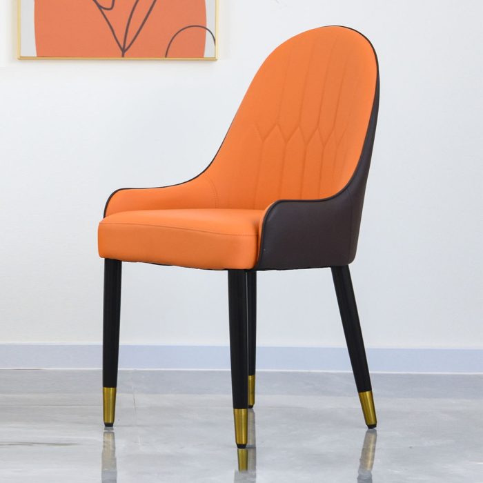 Modern PU Sponge-Filled Dining Chair, Solid Wood Metal Legs, Suitable For Restaurants, Living Rooms And Rooms (Set of 2) - Image 5