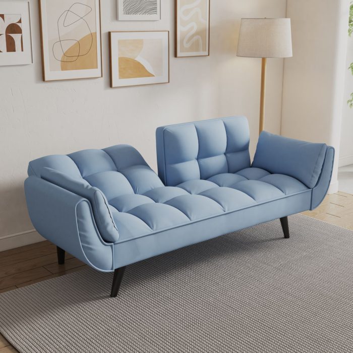 Sofa Soft Two Armrests Throw Pillow Pillow Comfortable Fit Apartment Bedroom Small Space - Image 4