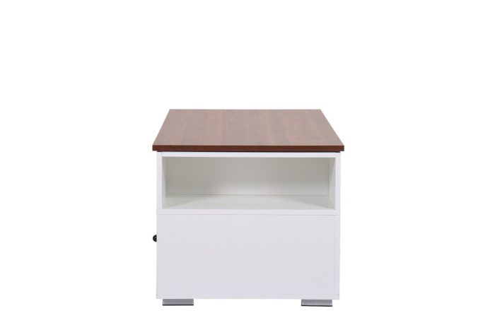 Luna - Coffee Table With Walnut Finish Lift Top, 2 Drawers, And 2 Shelves - White And Brown - Image 2