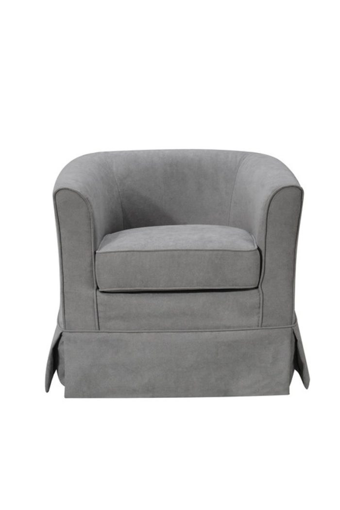 Tucker - Woven Fabric Swivel Barrel Chair - Image 9