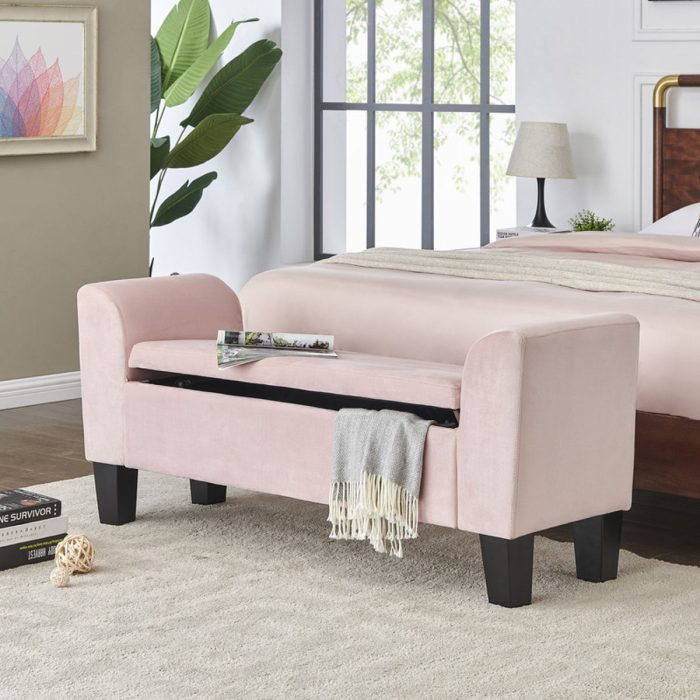 Mila - Velvet Ottoman Bench With Storage - Image 6