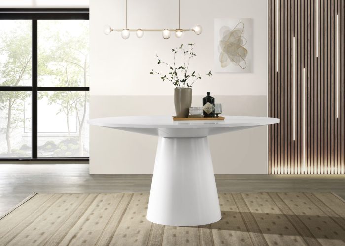Jasper - Wide Contemporary Round Dining Table - Image 8