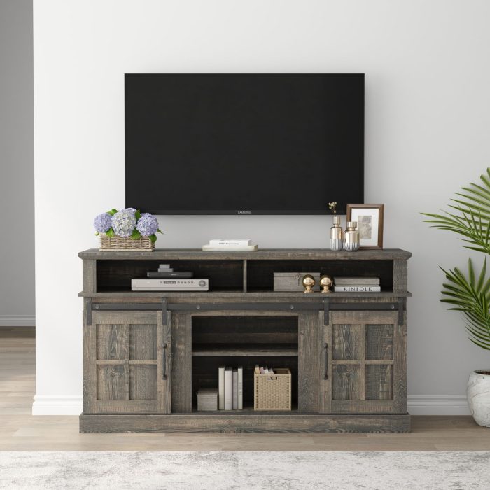 TV Stand With Storage Cabinet And Shelves, TV Console Table Entertainment Center For Living Room, Bedroom - Image 3