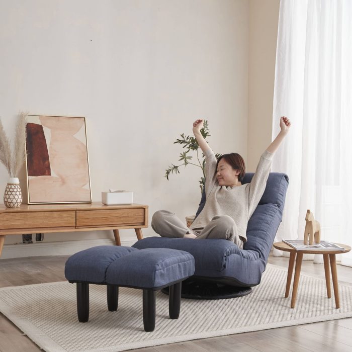 Adjustable Japanese Reclining Floor Chair Sofa With Metal Frame For Living Room - Image 8