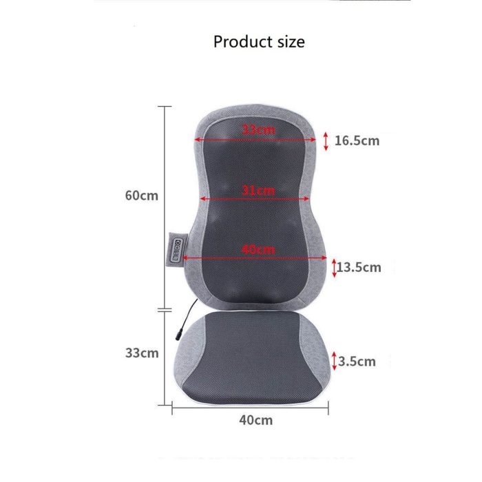 12 Massage Nodes, Full Set Massage Pad, Thai Massage Car Cushion - Gray - Image 2
