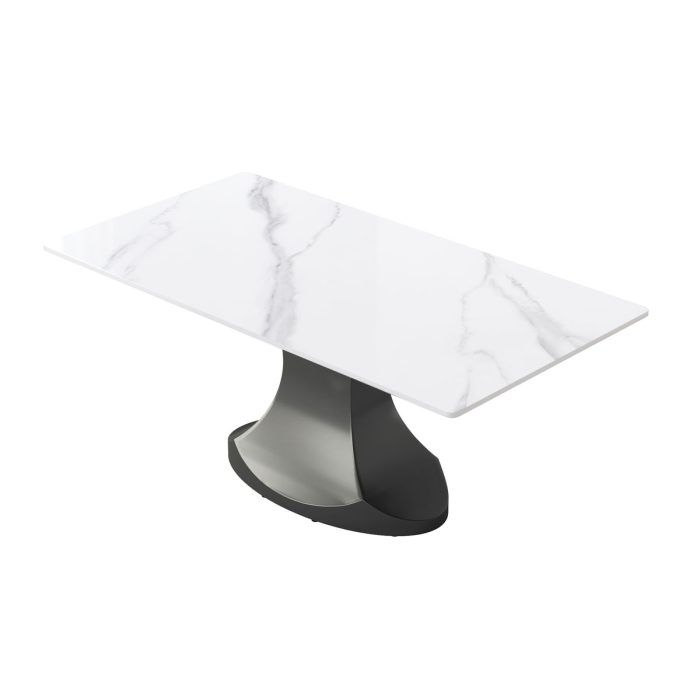 Modern Stone Panel Stainless Steel Curved Legs, Can Accommodate 6 - 8 People