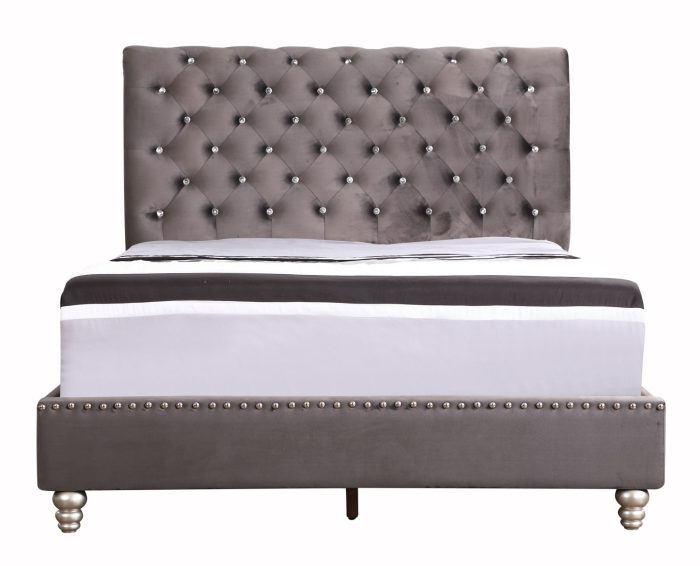 Elegant Transitional Upholstered Bed - Image 9