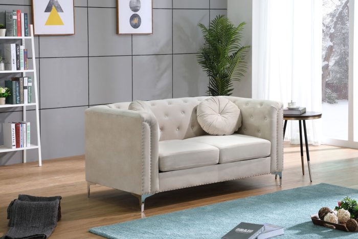 Stylish Sloped Arm Loveseat - Image 16