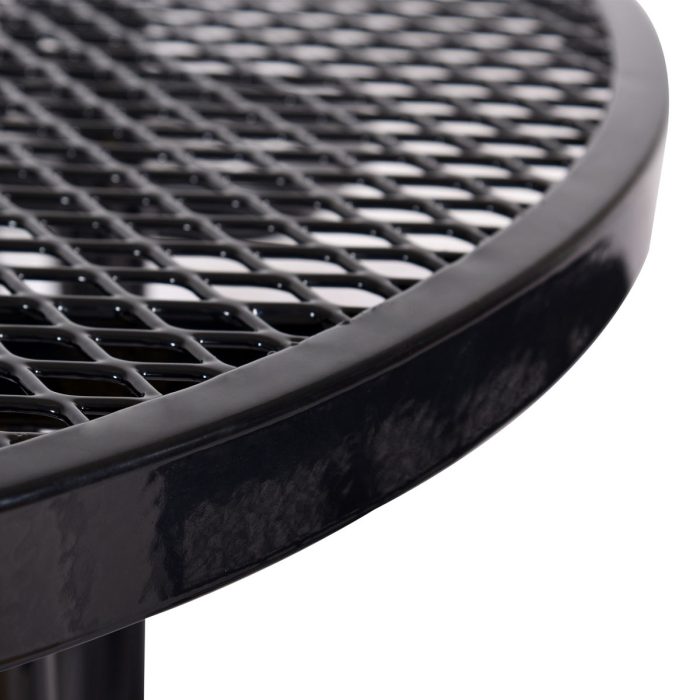 Round Outdoor Steel Picnic Table With Umbrella Pole - Image 7