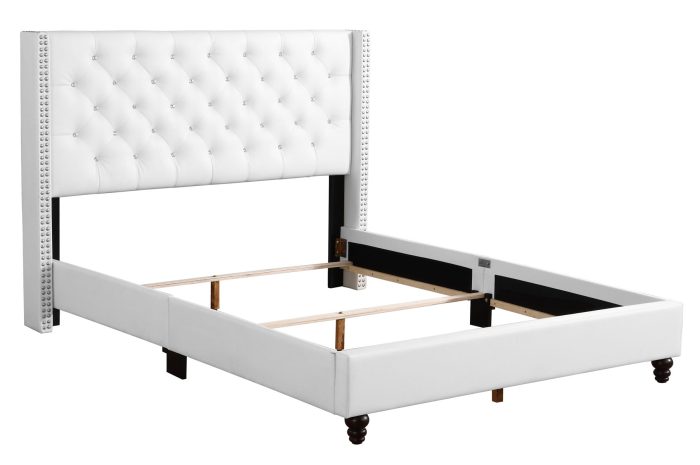 Upholstered Nailhead Trim Chic Bed - Image 12
