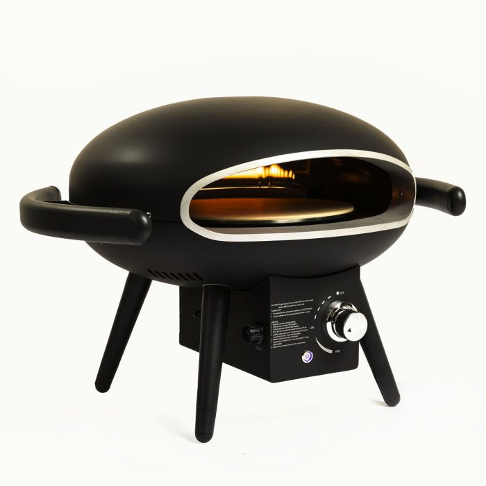 Gas Pizza Oven, Propane Outdoor Pizza Oven, Portable Pizza Oven For 12" Pizzas, With Gas Hose&Regulator - Black - Image 3