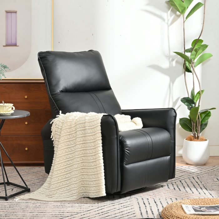 360° Modern Small Rocking Swivel Recliner Chair With Side Pocket - Image 7