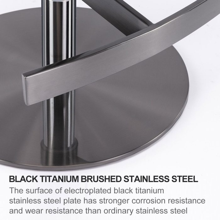Titanium Stainless Steel Bar Stool, Swivel Adjustable Height For Kitchen Counter And Dining Room - Image 2