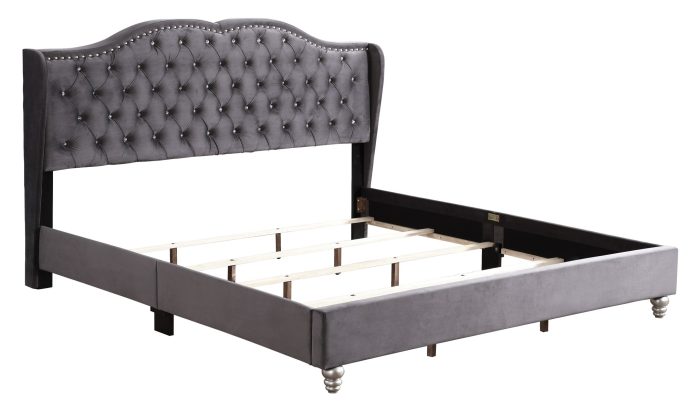 Upholstered Velvet Bed Transitional - Image 7