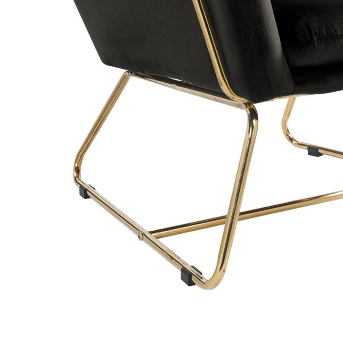 Keira - Velvet Accent Chair With Metal Base - Image 3