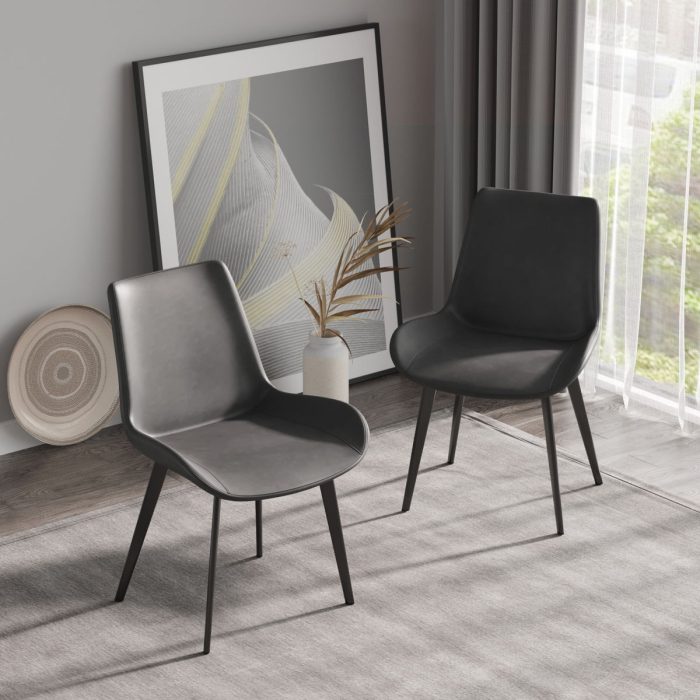 Modern Dining Chair Living Room Metal Leg Dining Chair (Set of 2) - Image 4