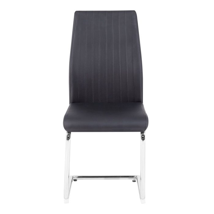 Modern Simple Style Dining Chair PU Leather Chrome Metal Pipe Restaurant Home Chair (Set of 2) - Image 2