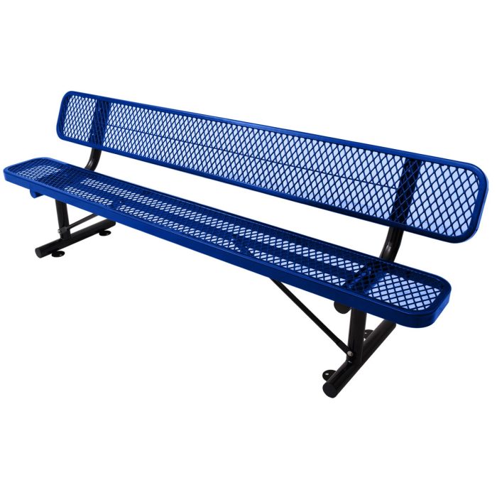 6' Outdoor Steel Bench With Backrest - Image 12