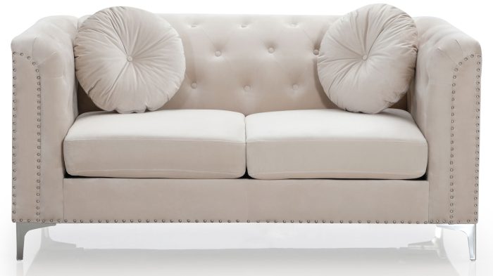 Stylish Sloped Arm Loveseat - Image 9